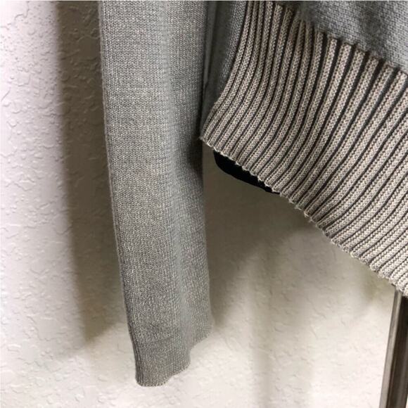 Cabi sage green gray mixed knit open draped front cardigan size Medium #5132 - Picture 6 of 16